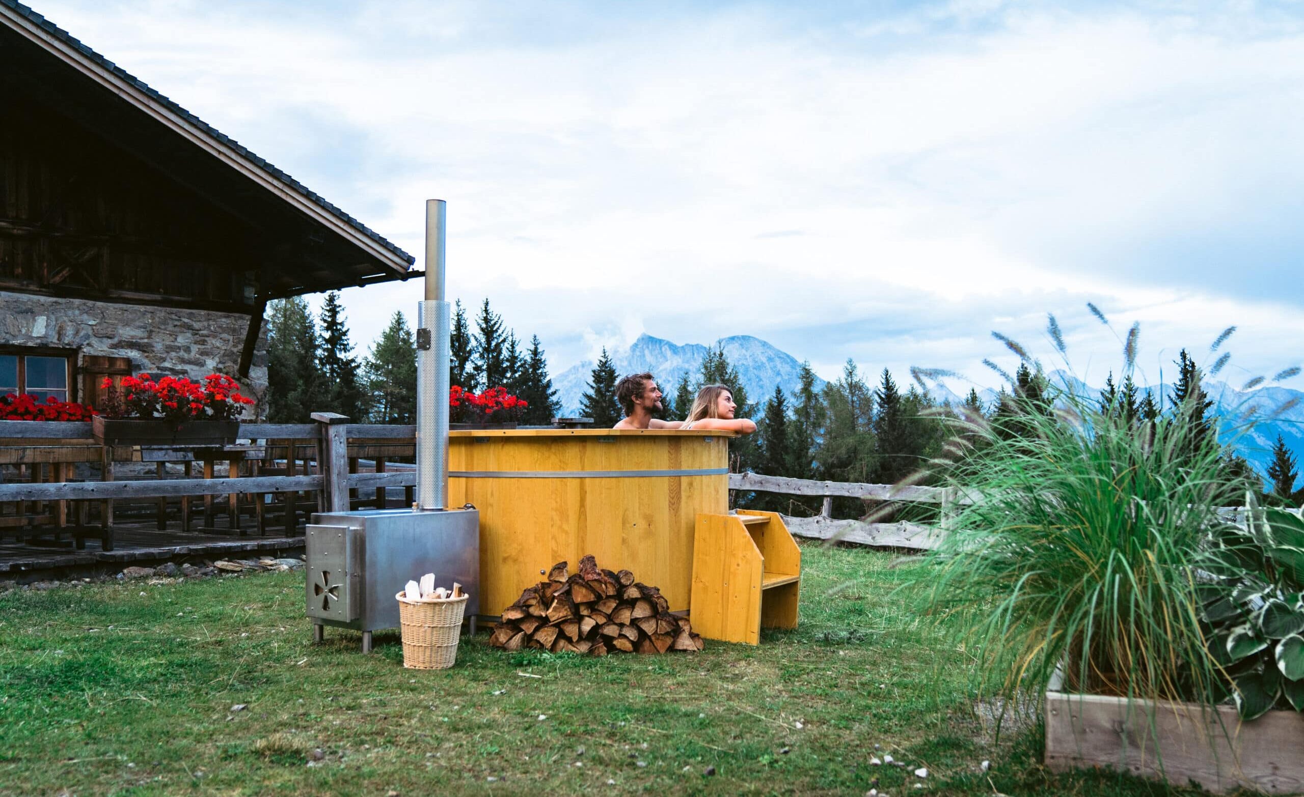 Badefass auf der Alm