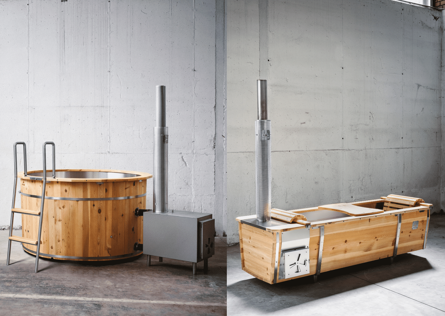 Badefass oder Gartenbadewanne mit Holzofen