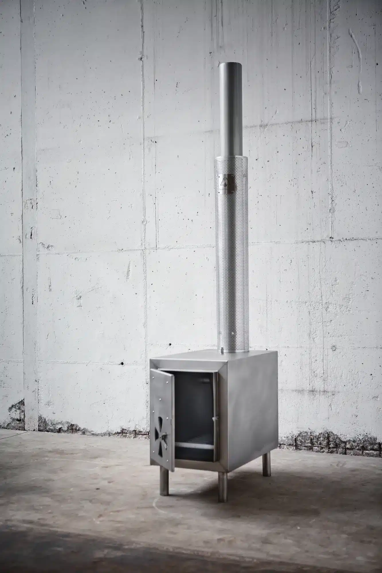 Utomhusvärmare i rostfritt stål för badtunna med öppen förbränningskammare