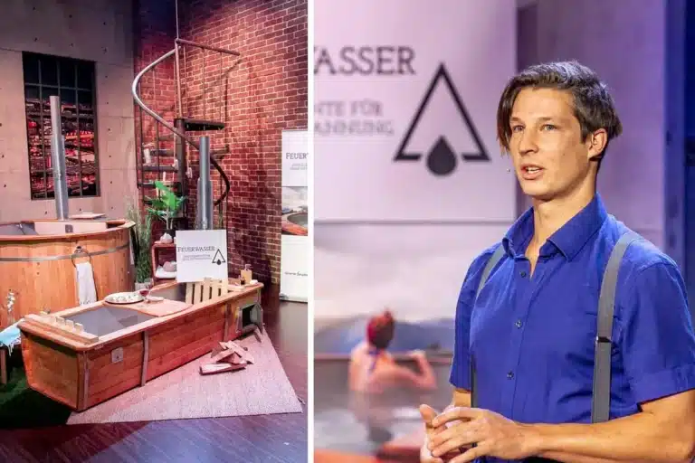 Martin Auer präsentiert Feuerwasser Outdoor-Badewanne und Badefass bei 2 Minuten 2 Millionen