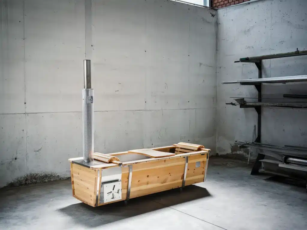 Outdoor-Badewanne von Feuerwasser mit Holzofen