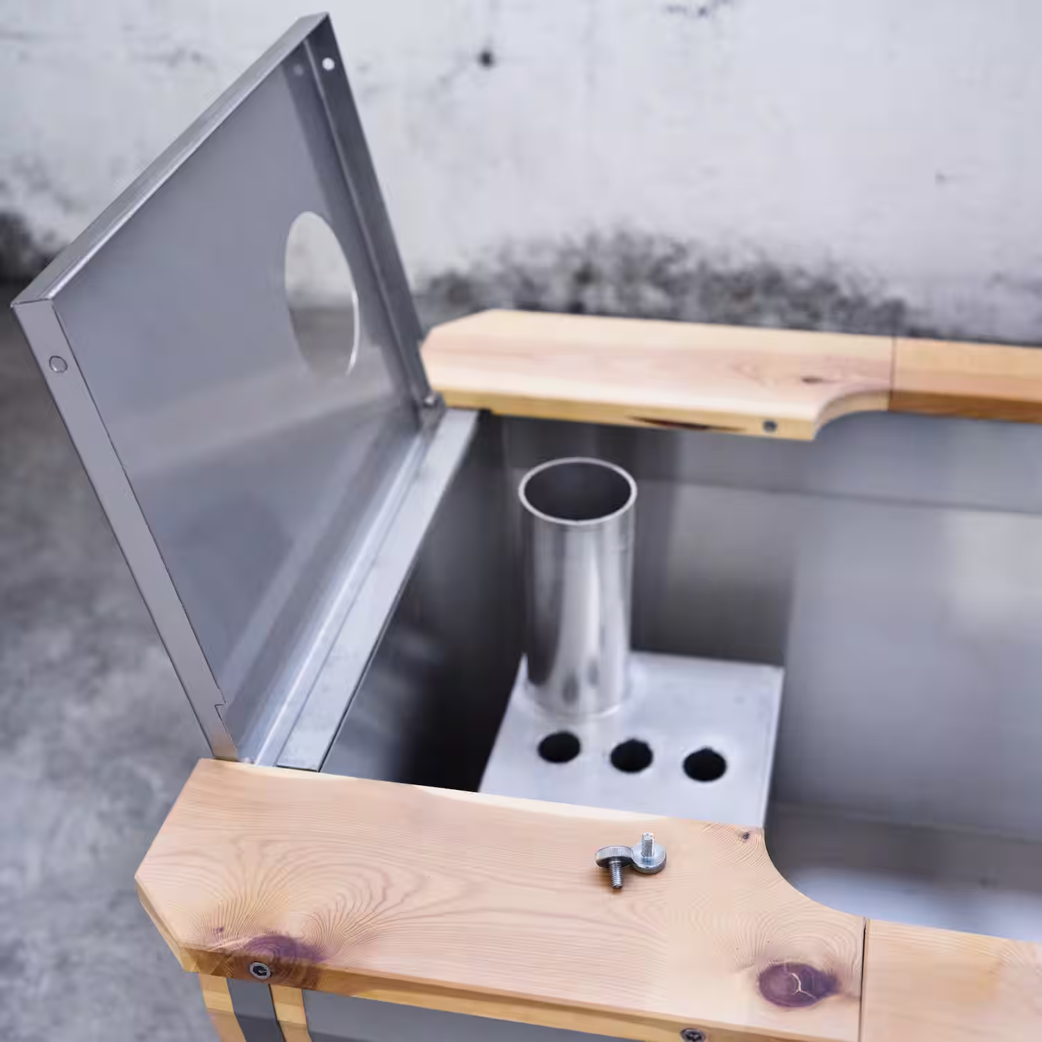 bewegliche edelstahl klappe