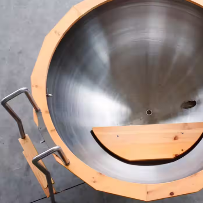 Edelstahl-Badezuber oben